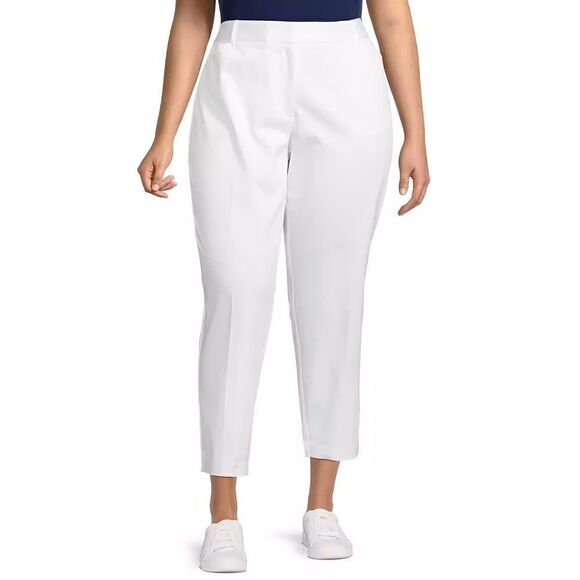 Liz Claiborne Emma Ankle Length Mid-Rise Secretly Slimming Pant White 24W - Picture 1 of 2